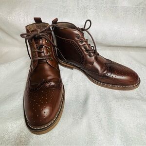 Brother Rich Brown Leather Ankle Boots
